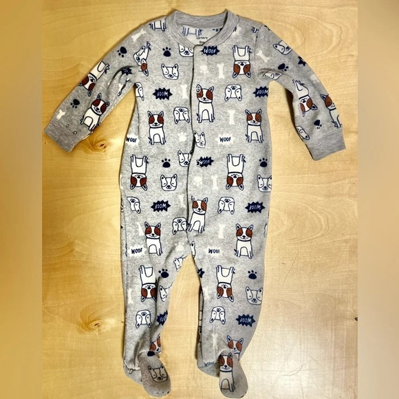 Set of 2 Carter’s Fleece 9M Baby Boy Onesies - Picture 6 of 9